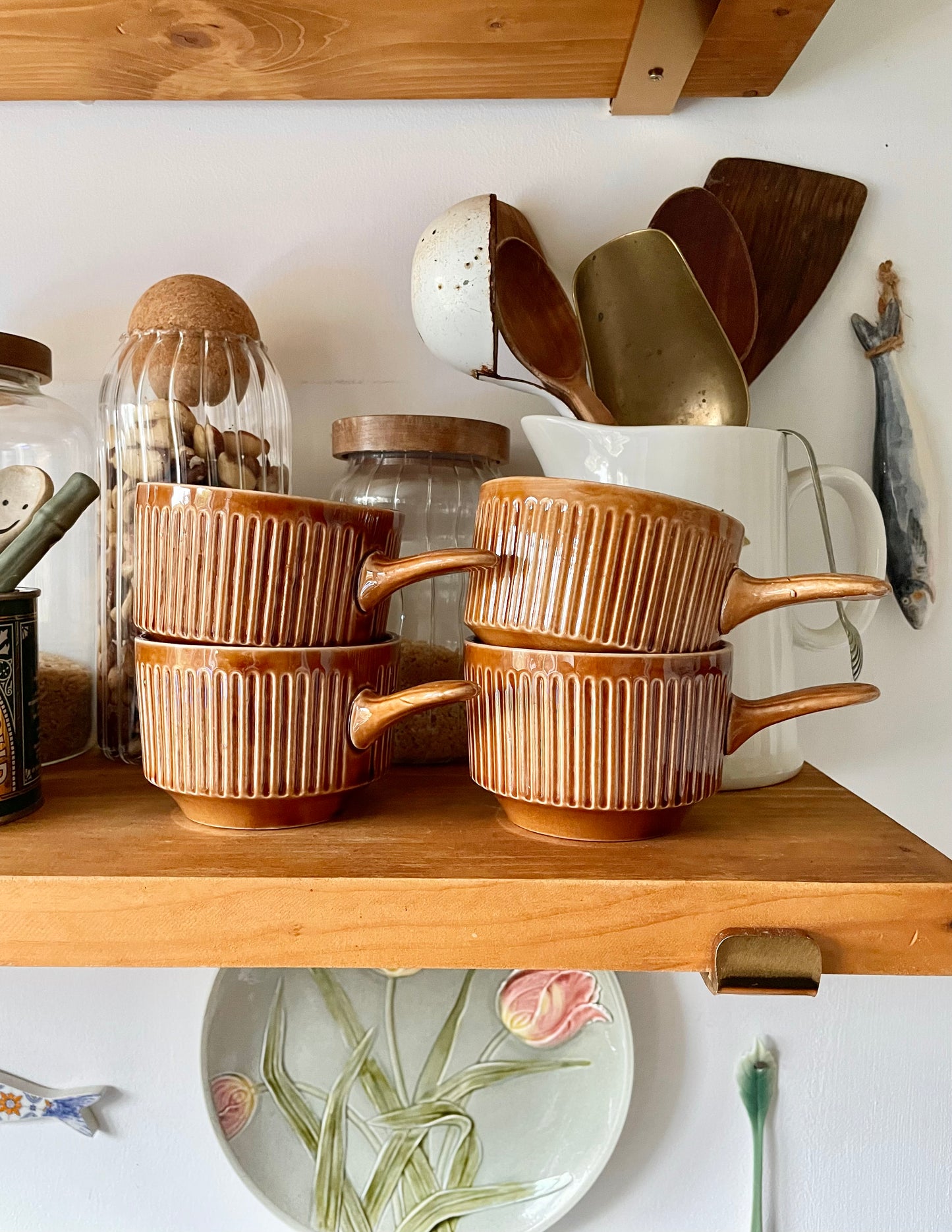 Blue John pottery mugs