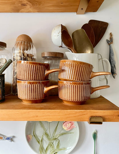 Blue John pottery mugs