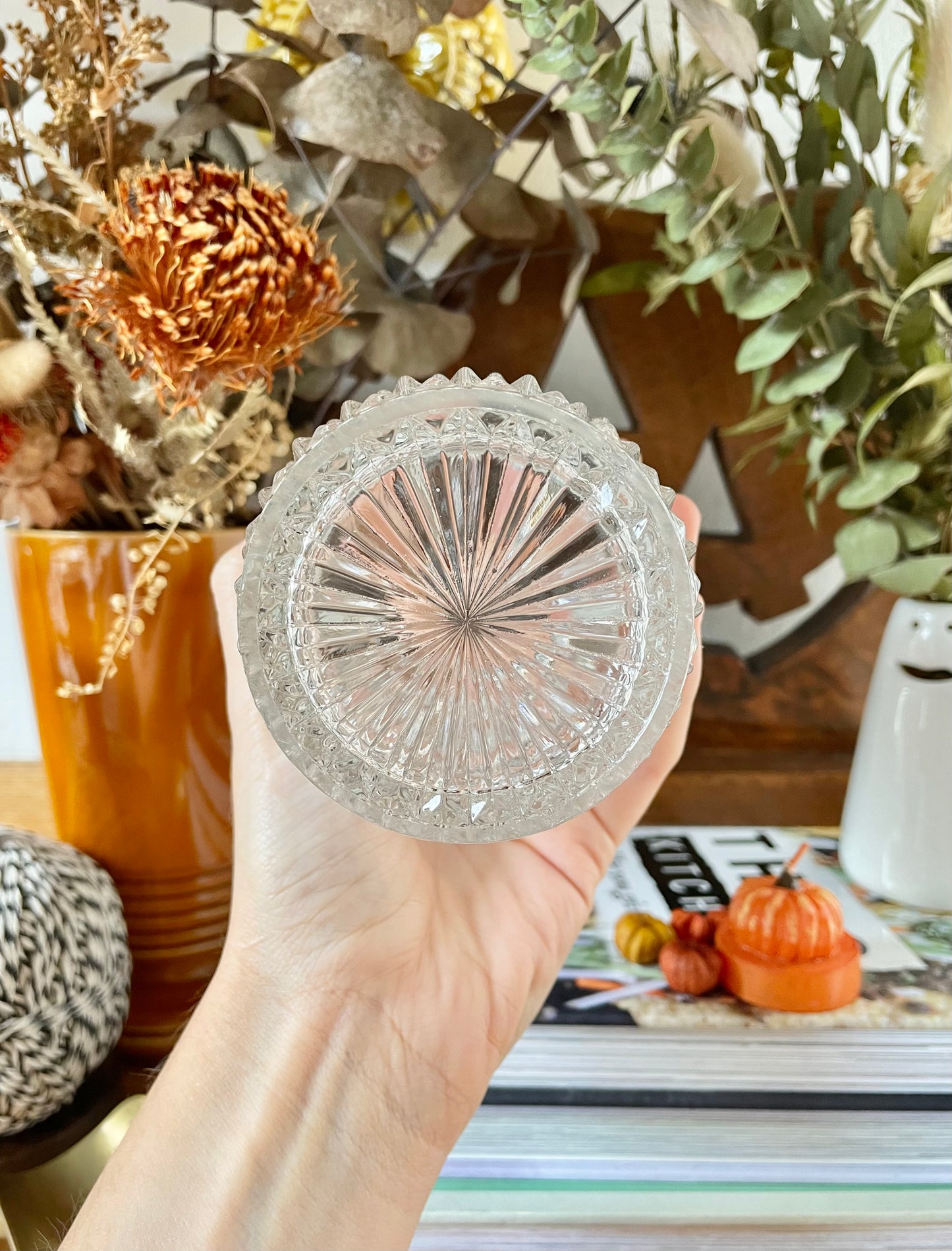 Cut glass sugar pot