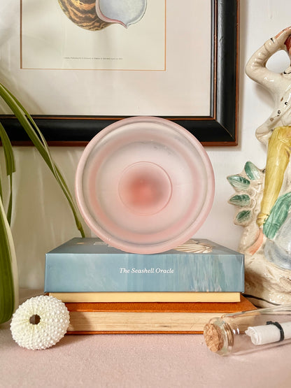 Pink Frosted Pillar Candle Holder