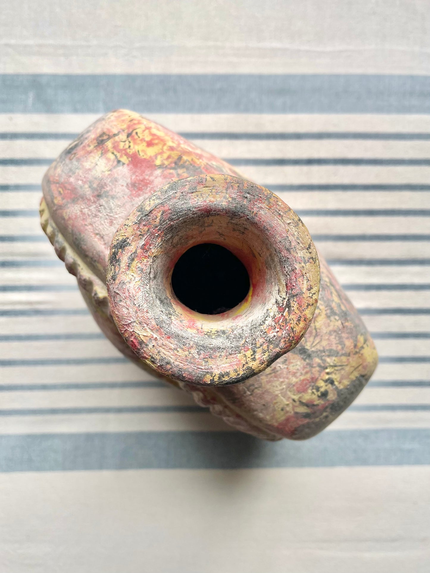 Clay pottery fish vase