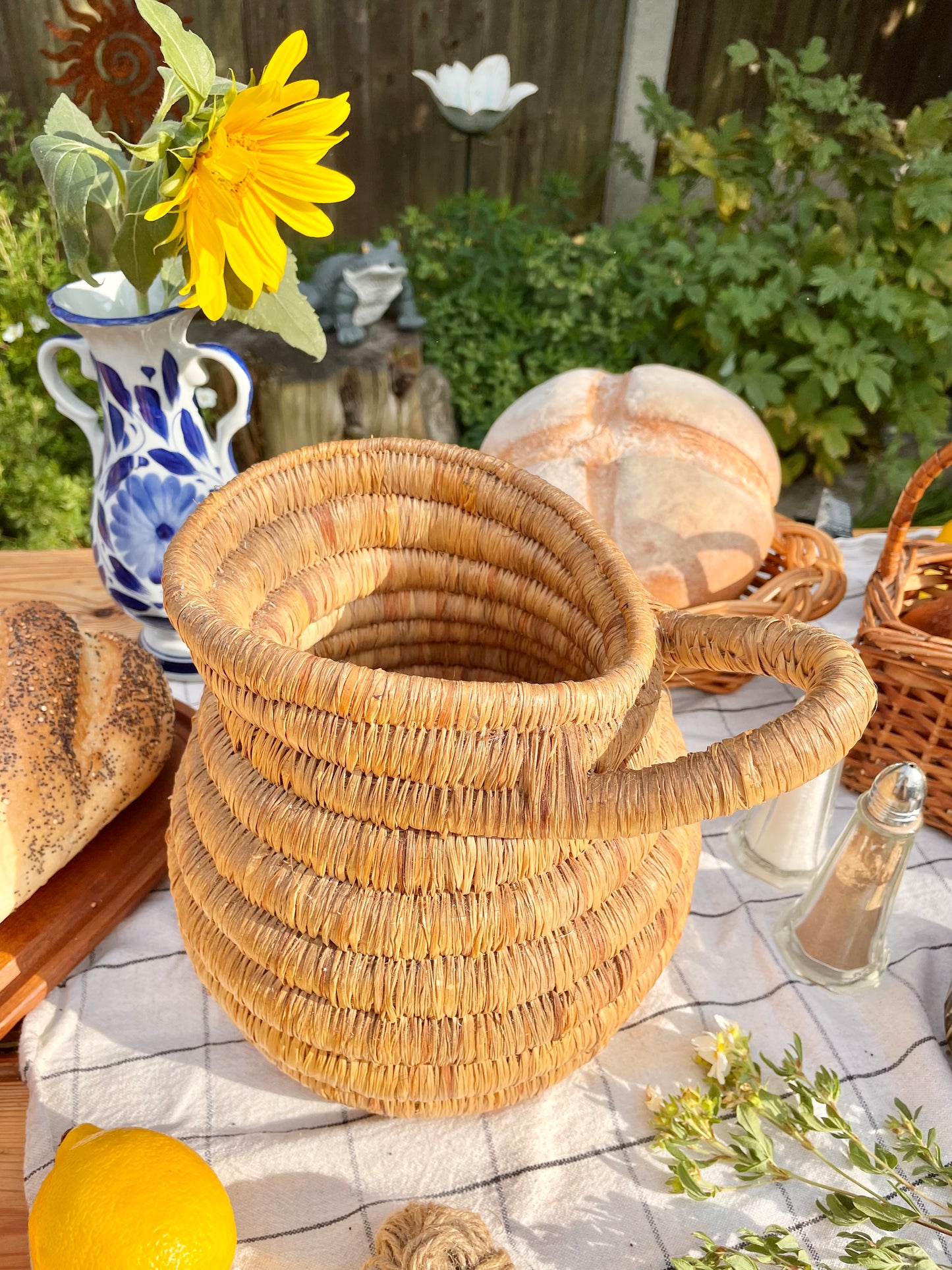 Bohemian Coil Basket Pitcher