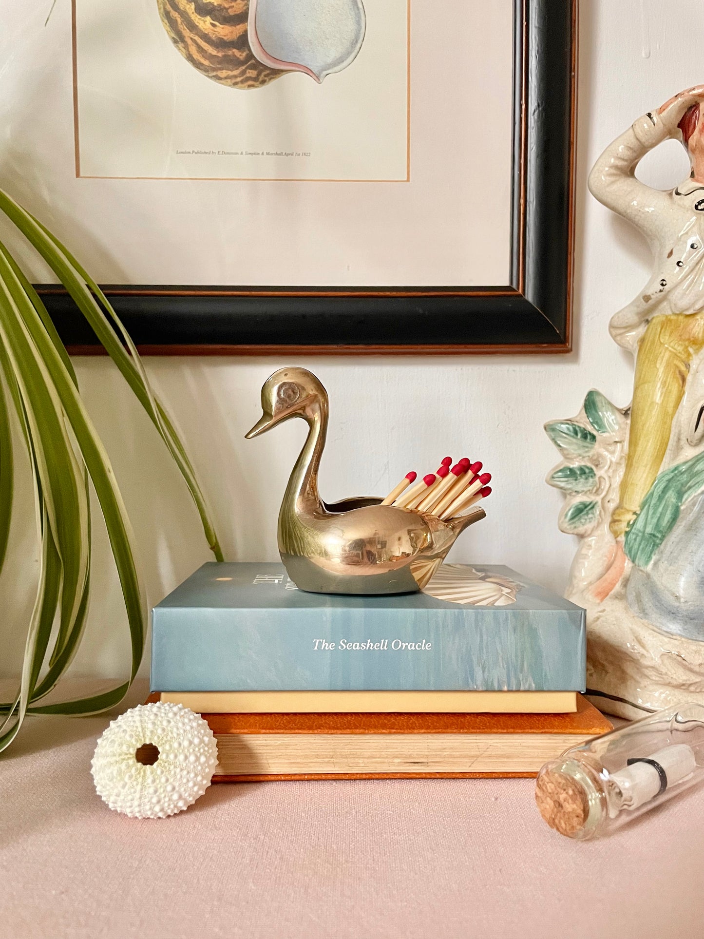 Brass Swan Match Holder