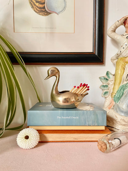 Brass Swan Match Holder