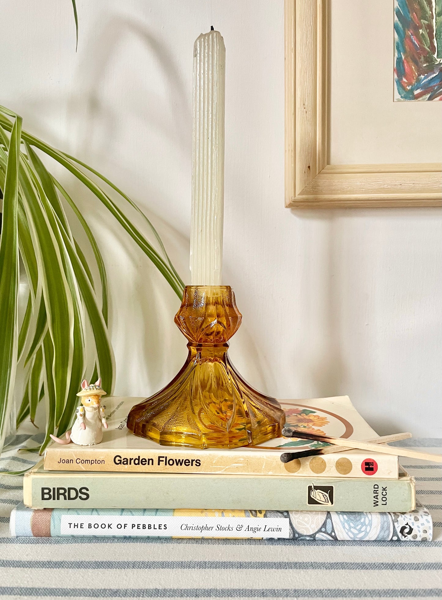 Glass Amber candle holder