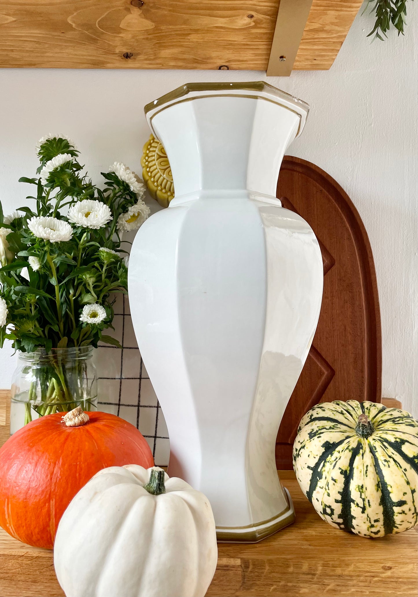 Large Hand-Painted Italian Vase