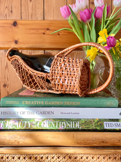 1970s Wicker Wine Bottle Carrier