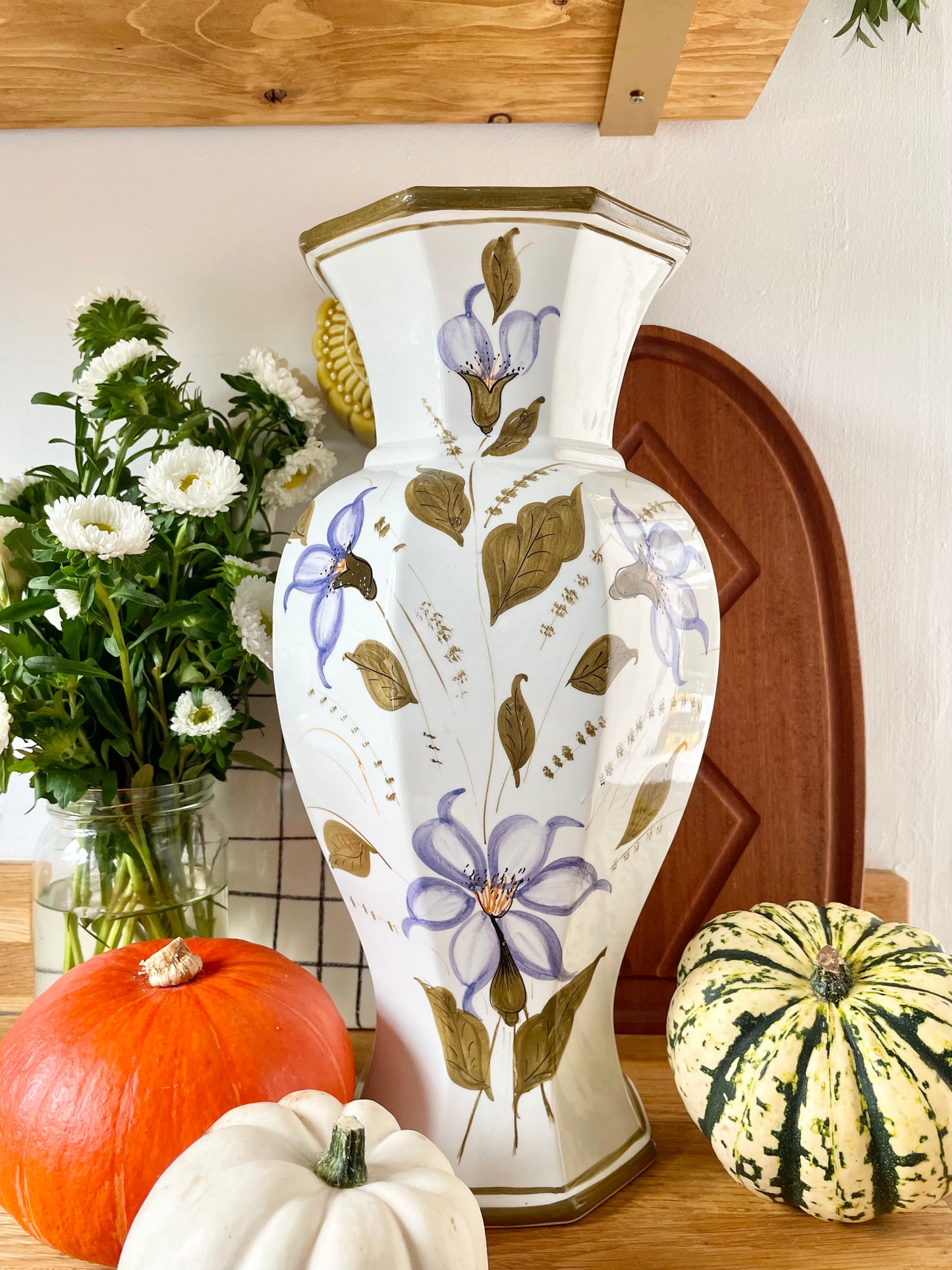 Large Hand-Painted Italian Vase
