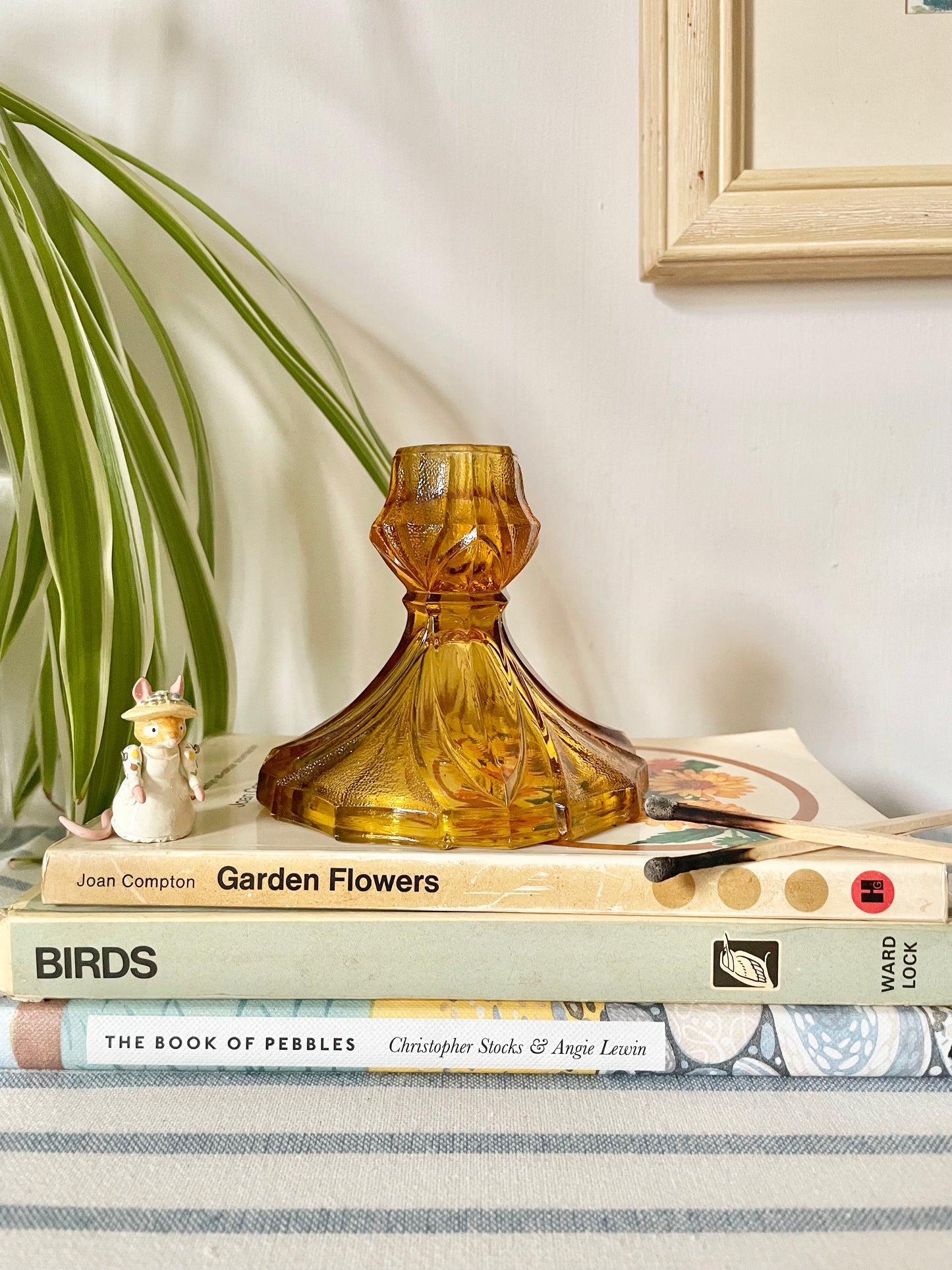 Glass Amber candle holder