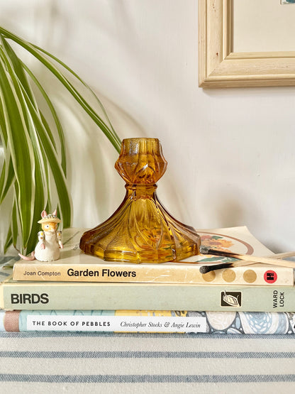 Glass Amber candle holder
