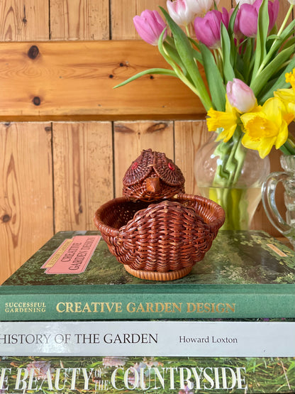 Owl hand woven wicker basket 🦉✨