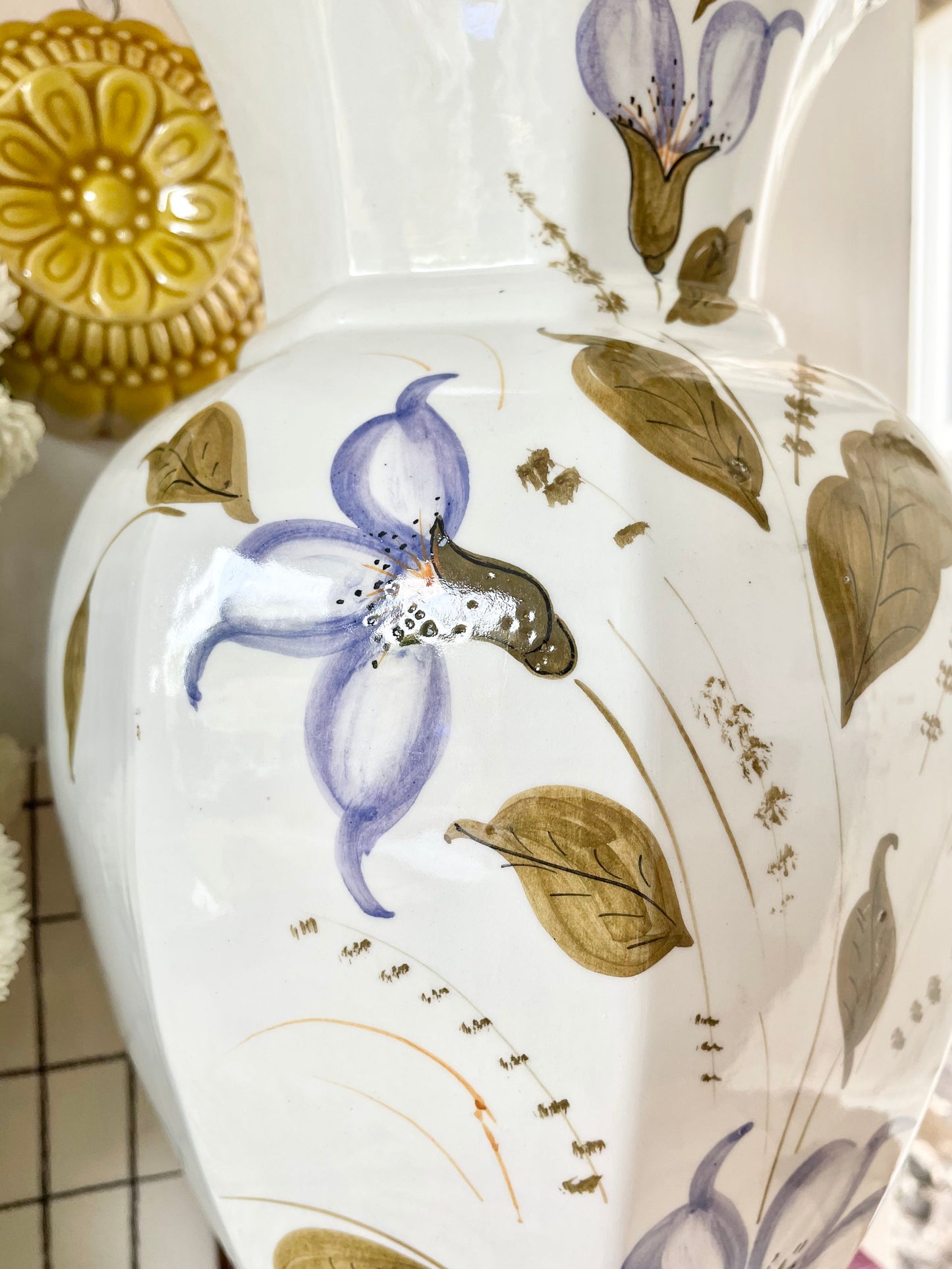 Large Hand-Painted Italian Vase