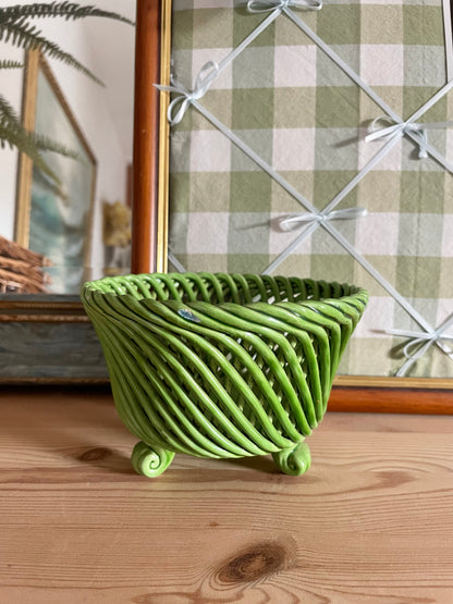 Green Footed Ceramic Basket
