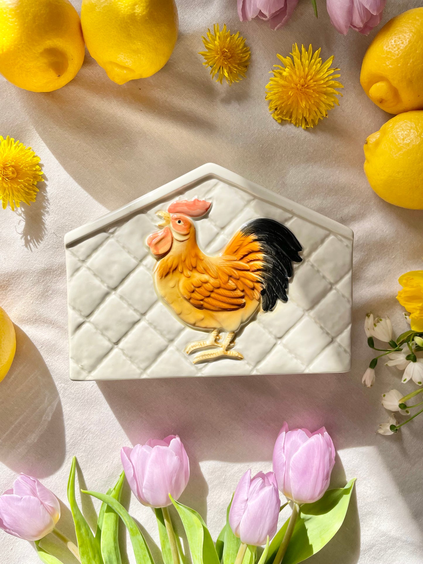 80’s double sided chicken napkin holder